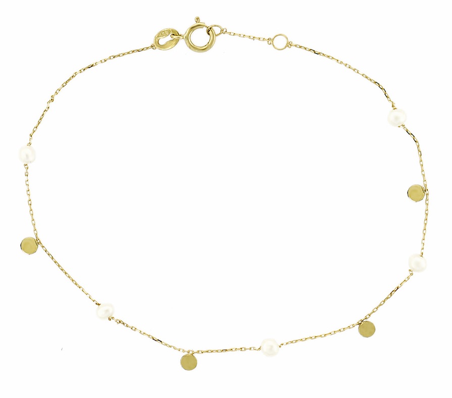 BRACELET SENZIO Yellow Gold 14K with Pearls 5BL.7226B