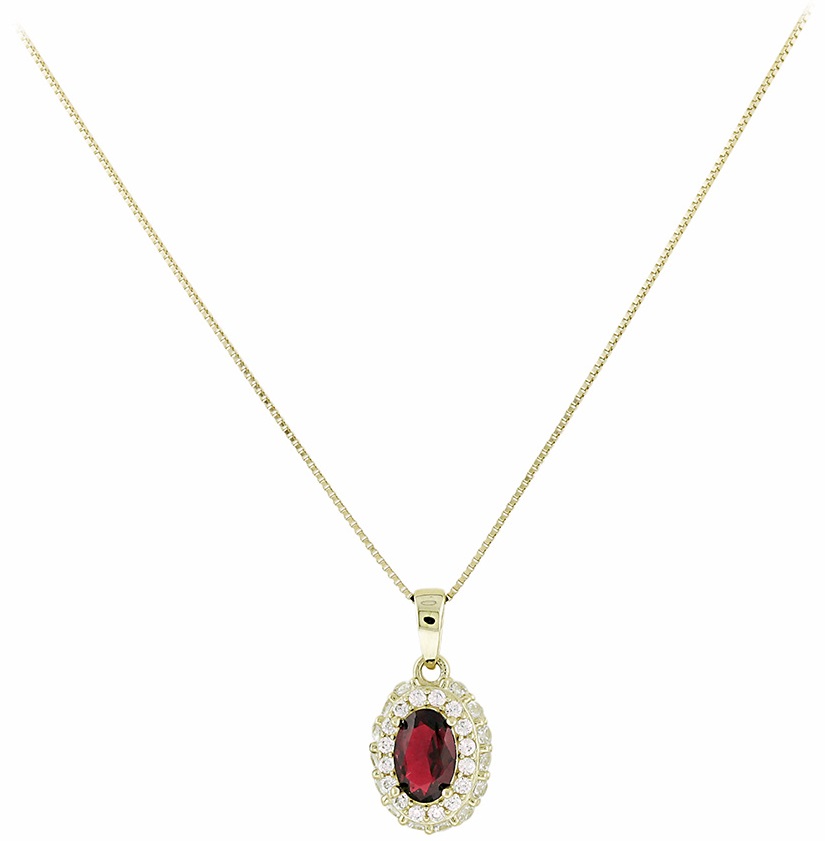 NECKLACE Rosette with Zircon in 14K Yellow Gold 5BL.3051C - 