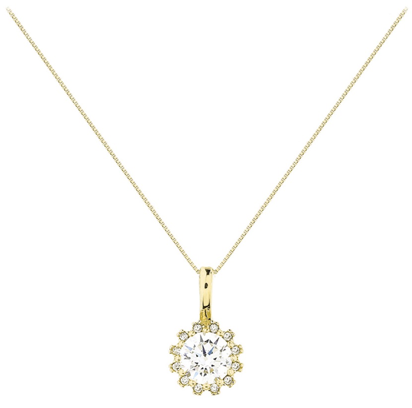 ΚΟΛΙΕ Ροζέτα με Ζιργκόν σε Κ14 Κίτρινο Χρυσό 5BL.354C