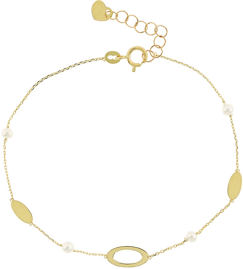 ΒΡΑΧΙΟΛΙ SENZIO Collection Κίτρινο Χρυσό K14 με Μαργαριτάρι 5BL.7227B - 