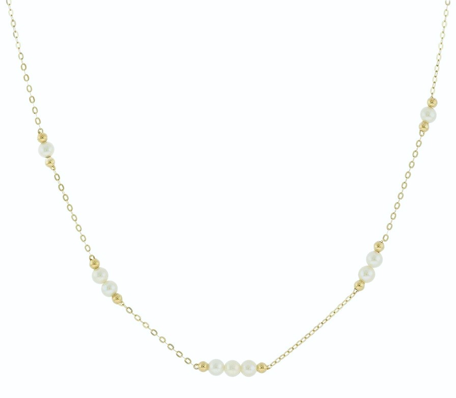 NECKLACE SENZIO Collection Yellow Gold K14 with Pearls 5BL.7259C - 