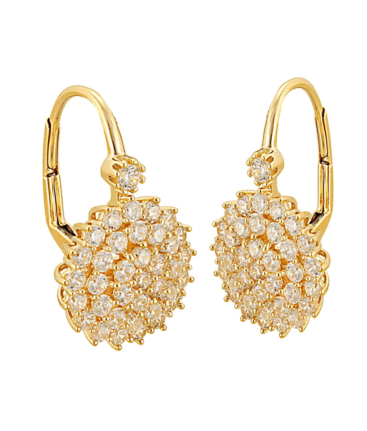 ΣΚΟΥΛΑΡΙΚΙΑ Κρεμαστά SENZIO Collection Κίτρινο Χρυσό 14Κ με Πέτρες Ζιργκόν 5C-5187EA - 