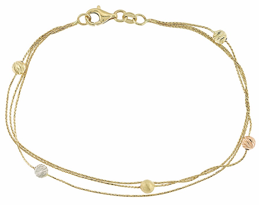 ΒΡΑΧΙΟΛΙ SENZIO Collection 14Κ Κίτρινο, Ροζ και Λευκό Χρυσό 5CG.2618B - 