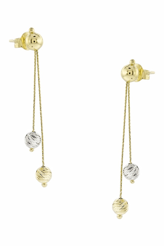 ΣΚΟΥΛΑΡΙΚΙΑ Κρεμαστά SENZIO Collection Κ14 Κίτρινο και Λευκό Χρυσό 5CG.2492GBOR - 