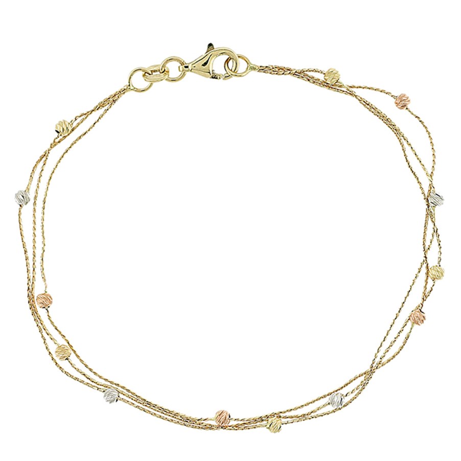 ΒΡΑΧΙΟΛΙ SENZIO Collection Κ14 Κίτρινο Λευκό και Ροζ Χρυσό 5CG.2617B