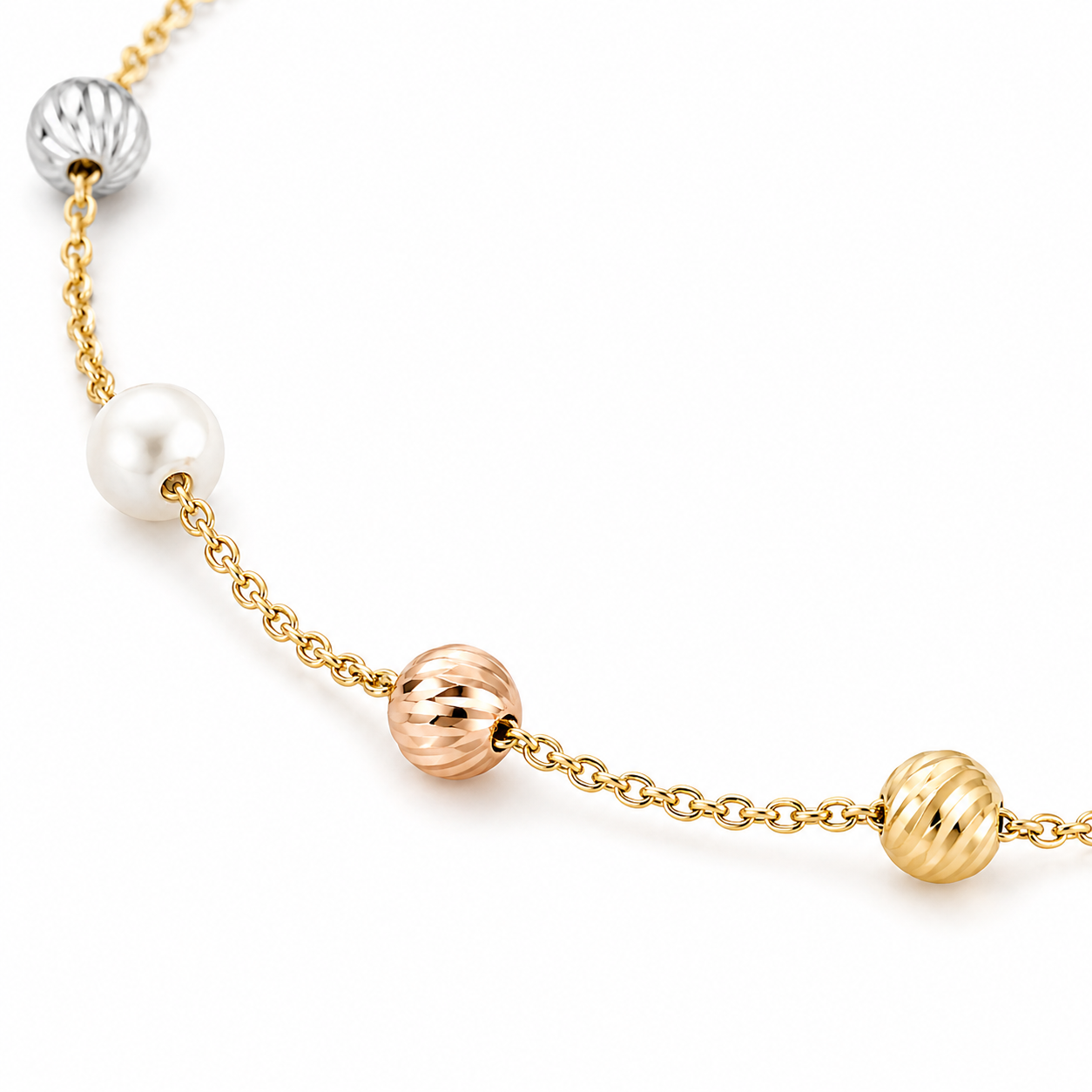 BRACELET SENZIO Collection Yellow Gold K14 with Pearls 5CG.2782B - 4