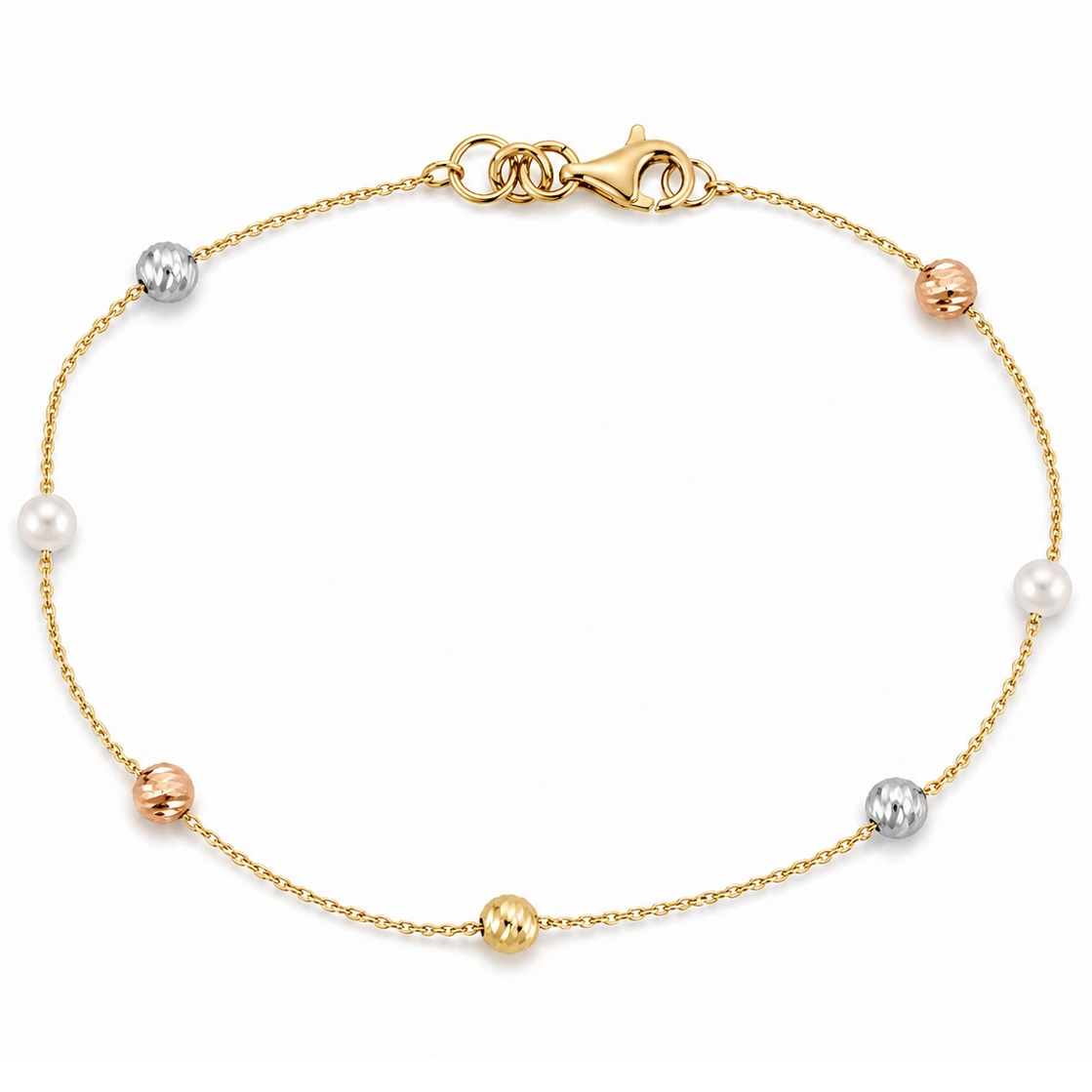 BRACELET SENZIO Collection Yellow Gold K14 with Pearls 5CG.2782B - 