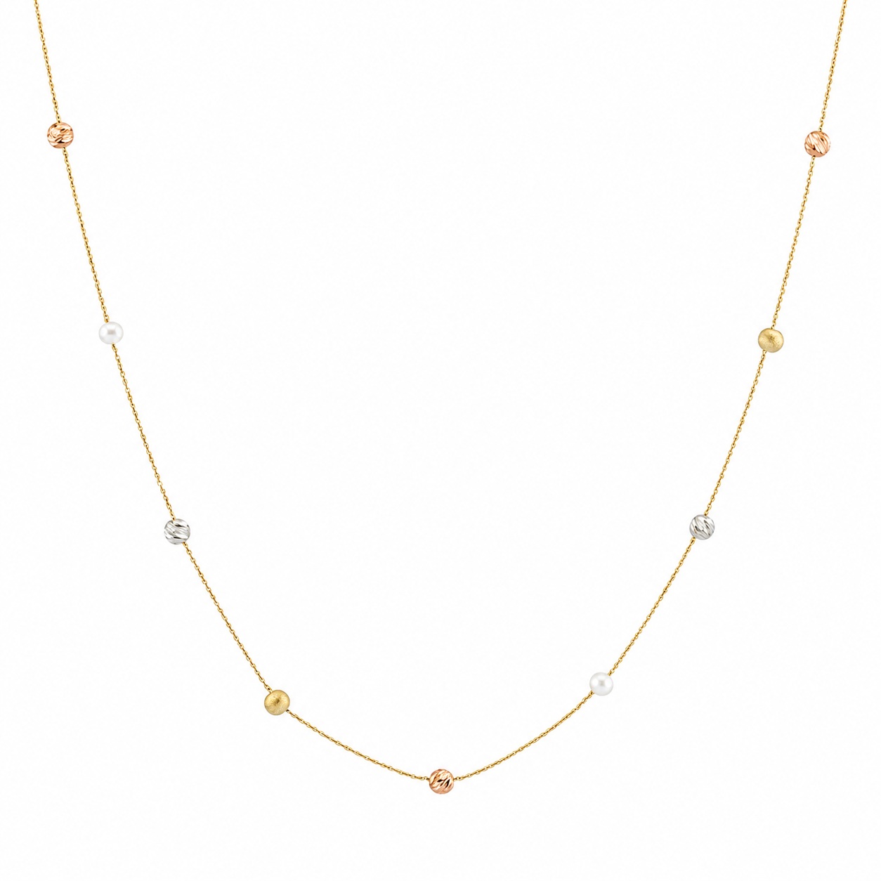 NECKLACE SENZIO Collection Yellow Gold K14 with Pearls 5CG.2782C - 
