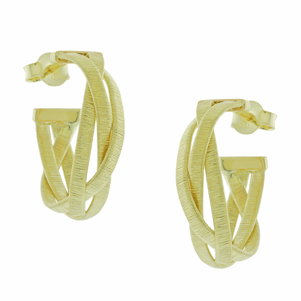EARRINGS Hoops Twist SENZIO Collection K14 Yellow Gold 5DAN.229OR - 