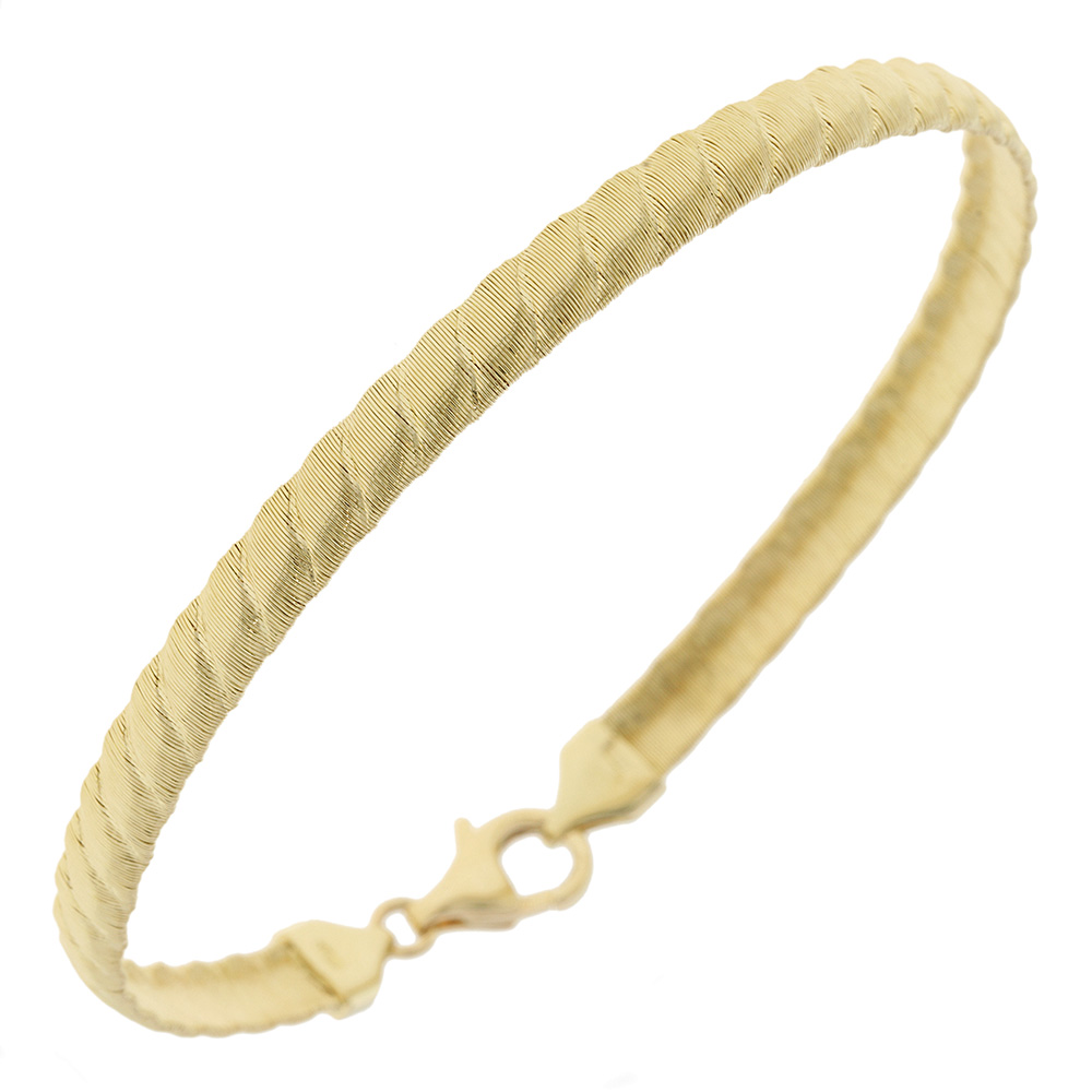 ΒΡΑΧΙΟΛΙ Γυναικείο Χειροποίητο SENZIO Collection από Κ14 Κίτρινο Χρυσό 5DAN.2120B - 