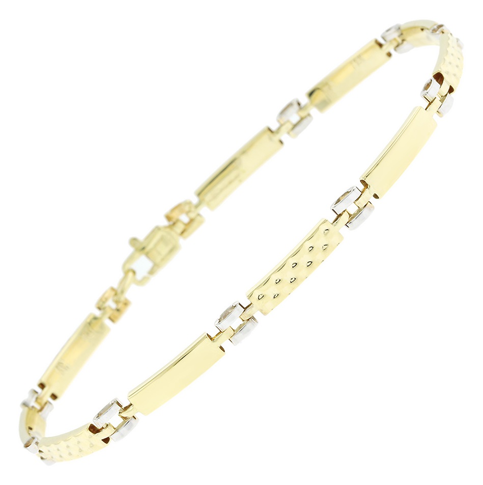 BRACELET Handcuffs SENZIO Collection K14 Yellow and White Gold 5DB.710B
