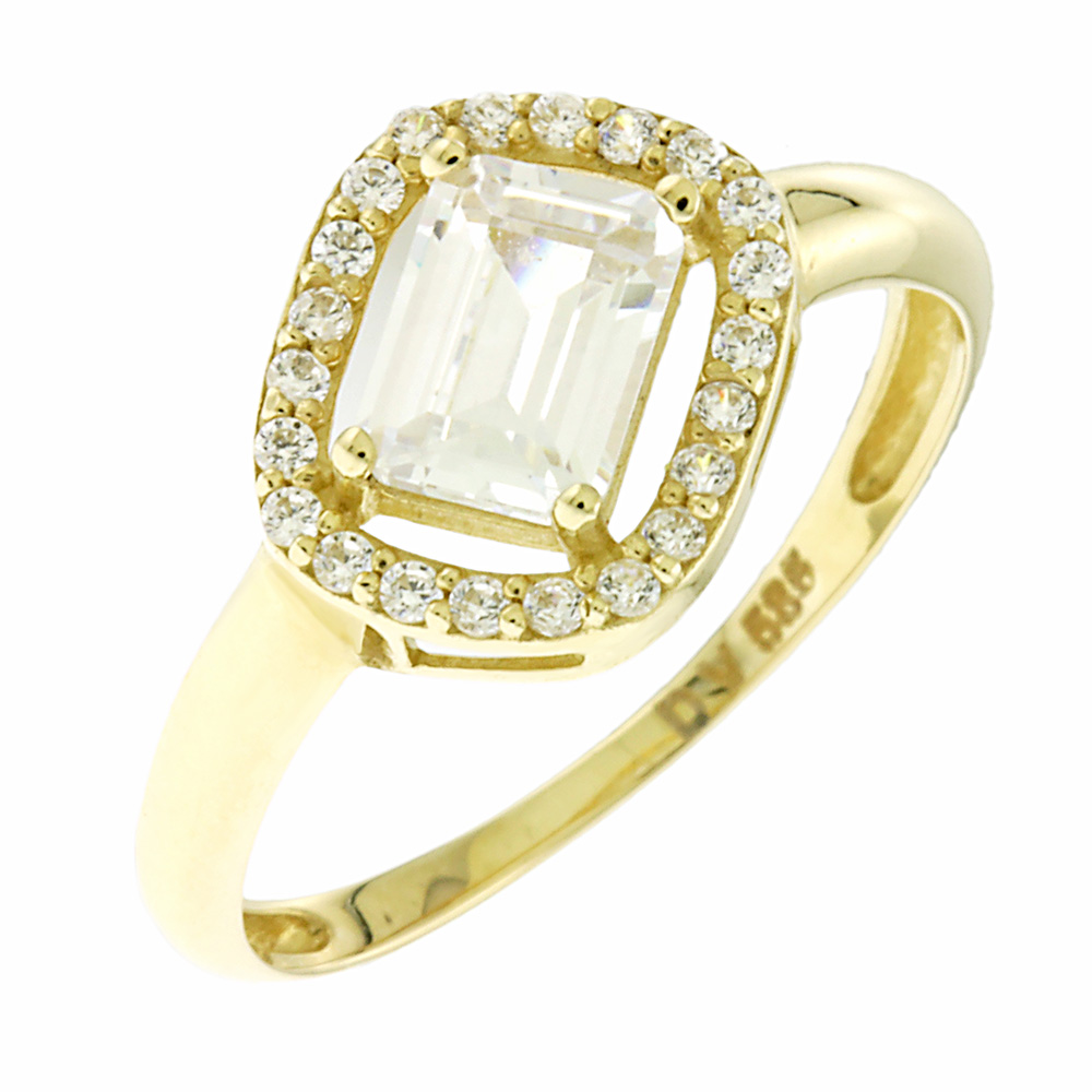 ΔΑΧΤΥΛΙΔΙ SENZIO Κίτρινο Χρυσό 14K με Πέτρες Ζιργκόν 5DIV.01.33091R - 