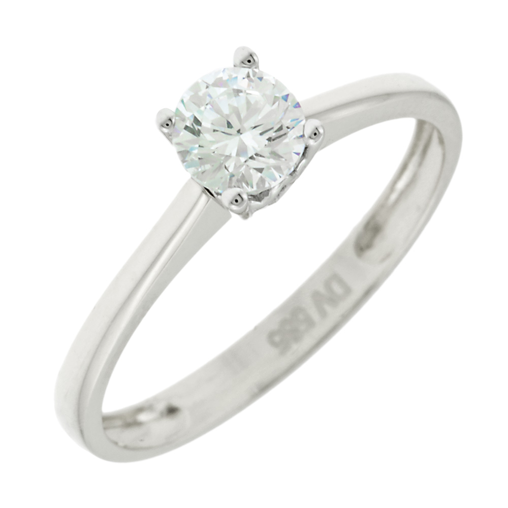 RING Single Stone SENZIO White Gold 14K with Zircon 5DIV.01.594BR