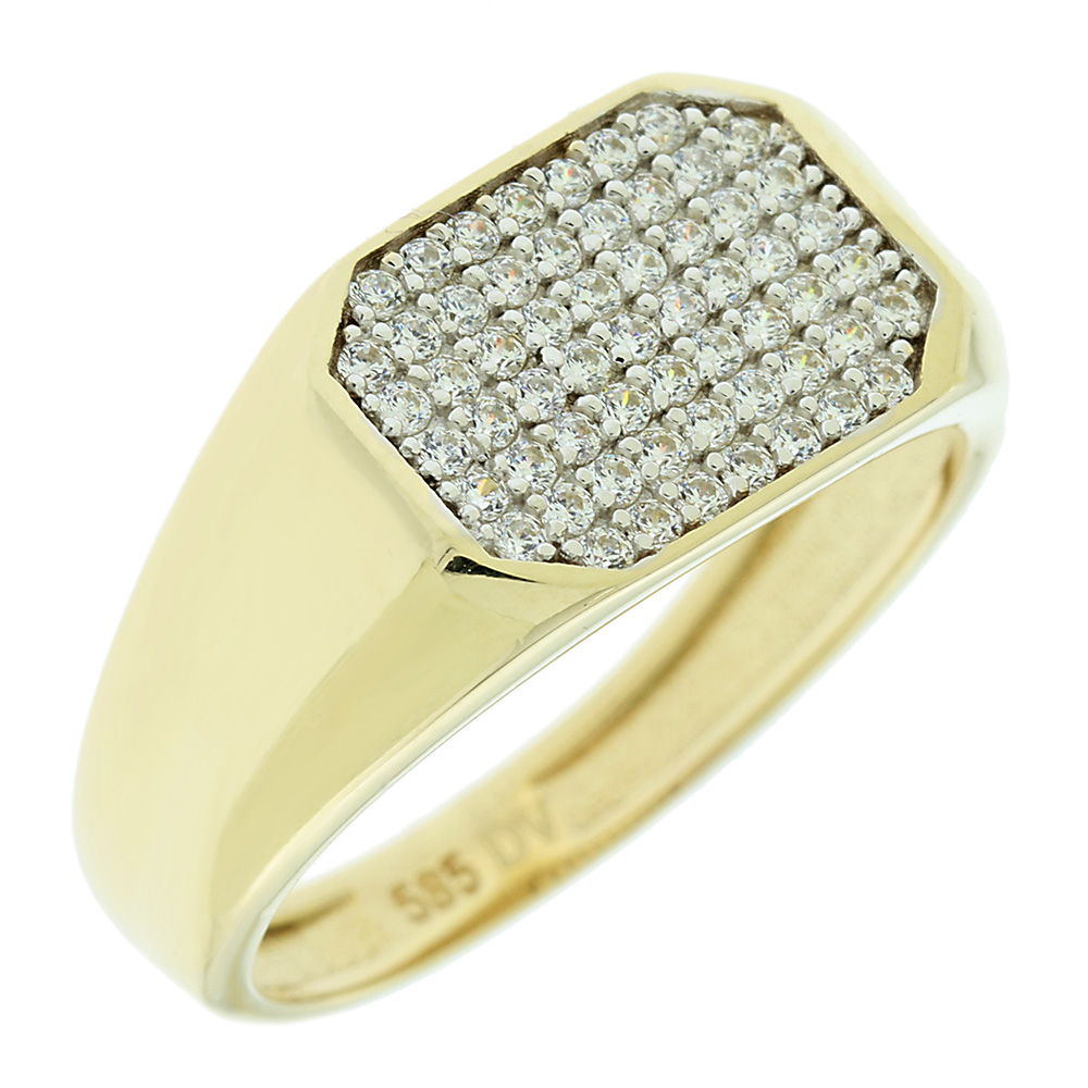 ΔΑΧΤΥΛΙΔΙ Σεβαλιέ SENZIO Collection Κ14 Κίτρινο Χρυσό  με Πέτρες Ζιργκόν 5DIV.49123R - 