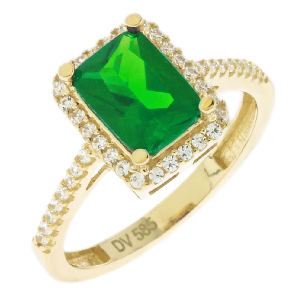 RING Rosette SENZIO Collection Yellow Gold K14 with Zircon Stones 5DIV.102902R