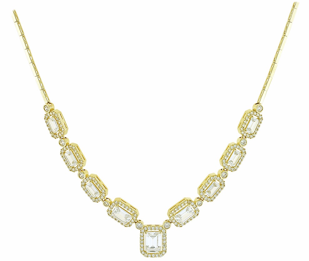 ΚΟΛΙΕ SENZIO Κίτρινο Χρυσό 14K με Πέτρες Ζιργκόν 5DIV.151614C