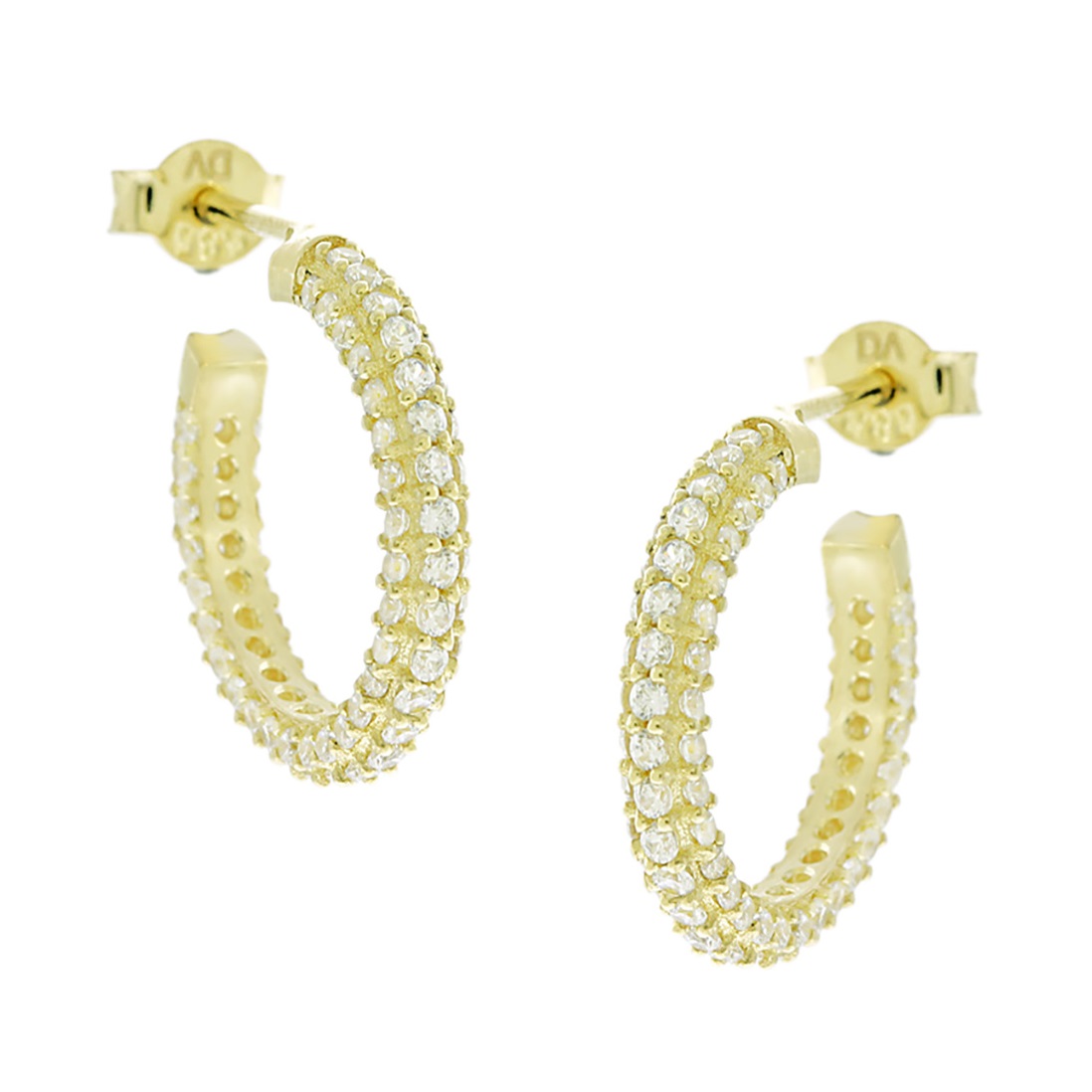 ΣΚΟΥΛΑΡΙΚΙΑ Κρίκοι SENZIO Collection Κ14 Κίτρινο Χρυσό με Πέτρες Ζιργκόν 5DIV.1684OR