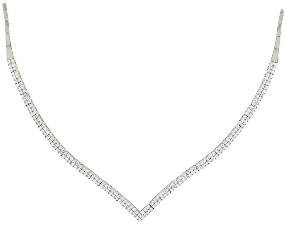 ΚΟΛΙΕ SENZIO Collection Λευκό Χρυσό Κ14 με Πέτρες Ζιργκόν 5DIV.248230BC