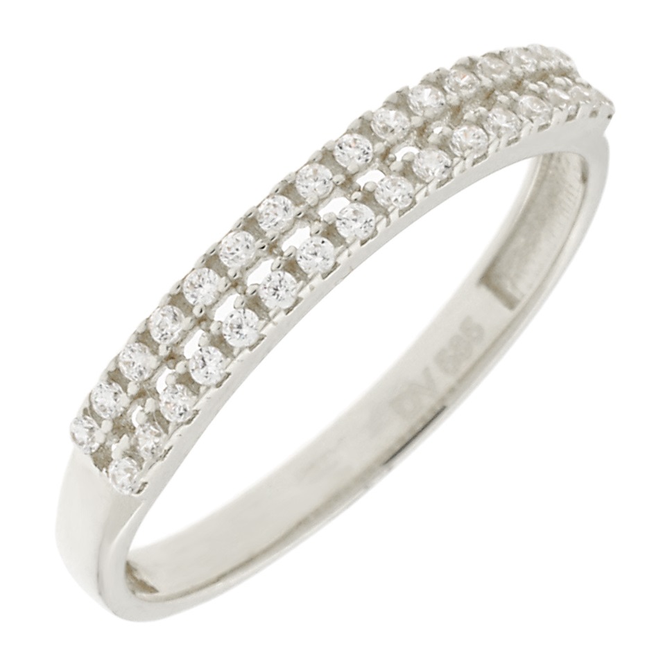 ΔΑΧΤΥΛΙΔΙ Σειρέ Λευκό Χρυσό Κ14 με Πέτρες Ζιργκόν 5DIV.248230BR - 