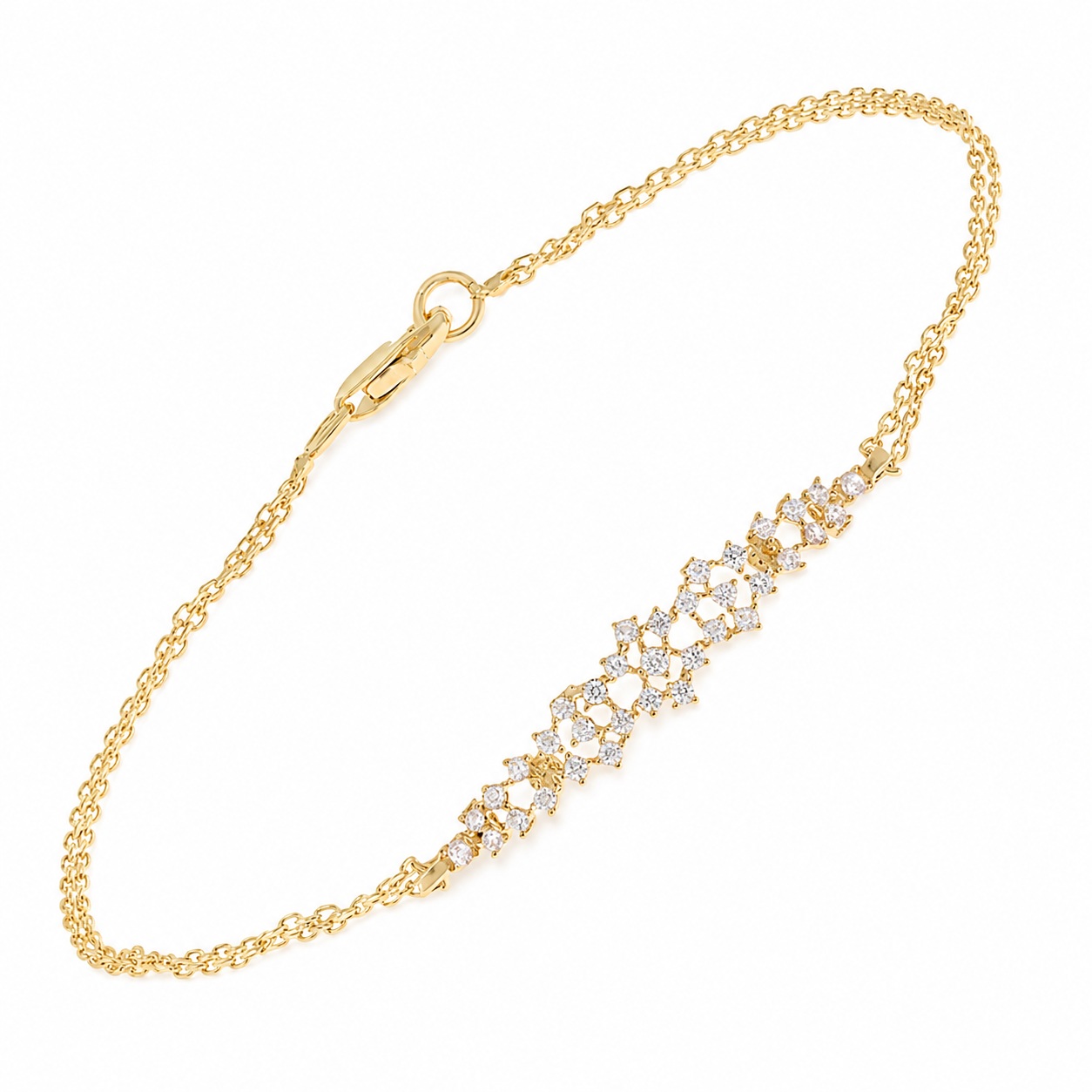 BRACELET Women's SENZIO Collection K14 Yellow Gold with Zircon Stones 5DIV.248458B - 