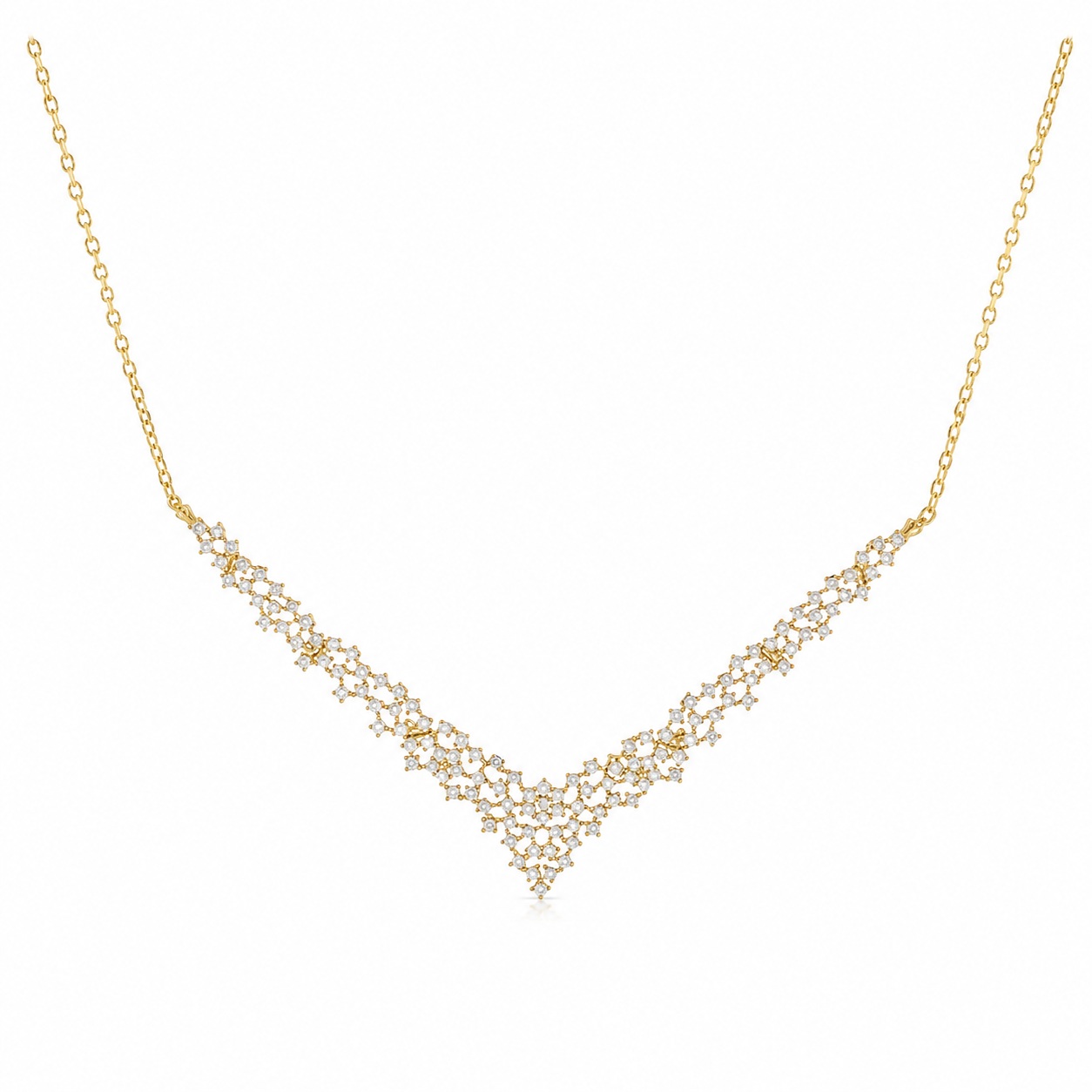 NECKLACE SENZIO Collection Yellow Gold K14 with Zircon Stones 5DIV.248458C - 