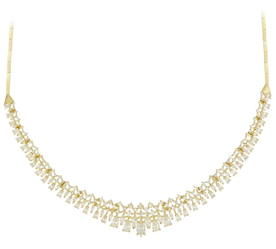 ΚΟΛΙΕ Πετράτο SENZIO Collection Κίτρινο Χρυσό K14 με Πέτρες Ζιργκόν 5DIV.248485C - 