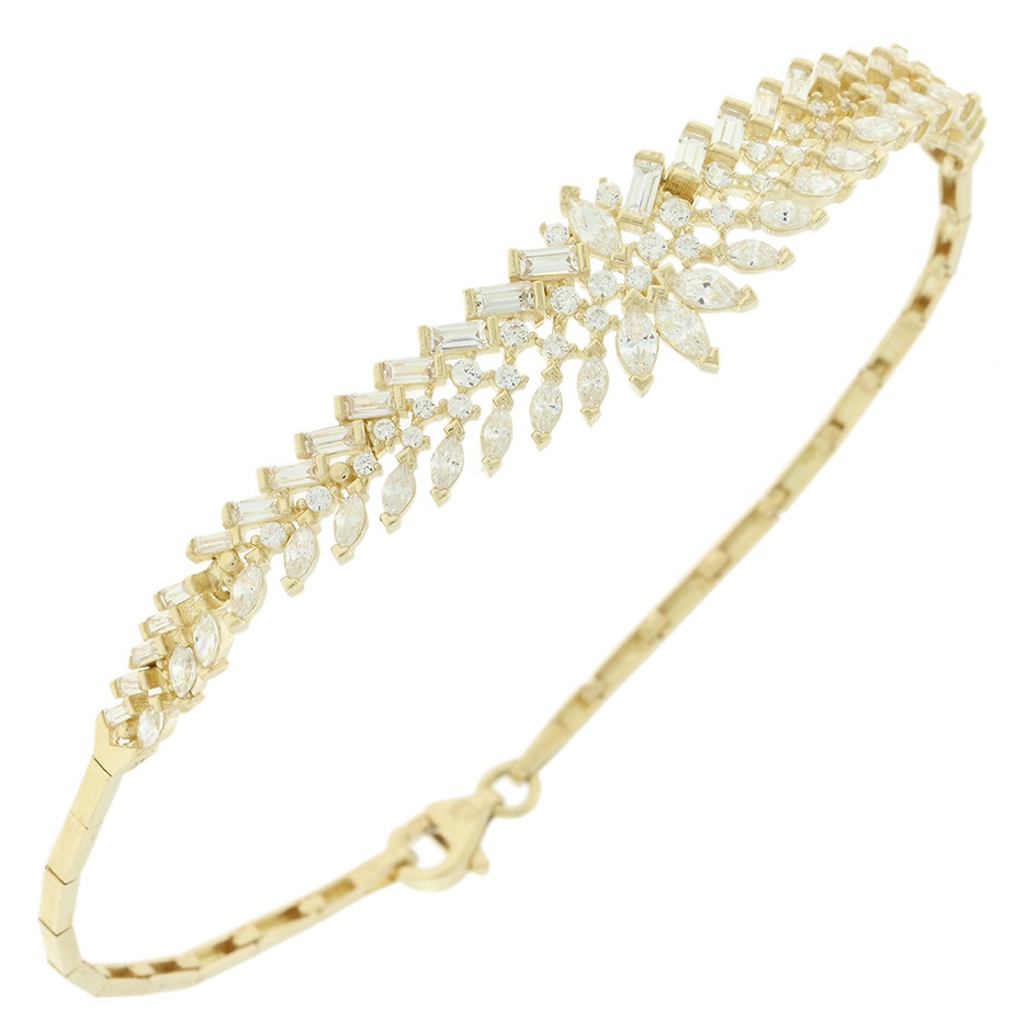 BRACELET Full Stones SENZIO Yellow Gold K14 with Zircon Stones 5DIV.248540B - 