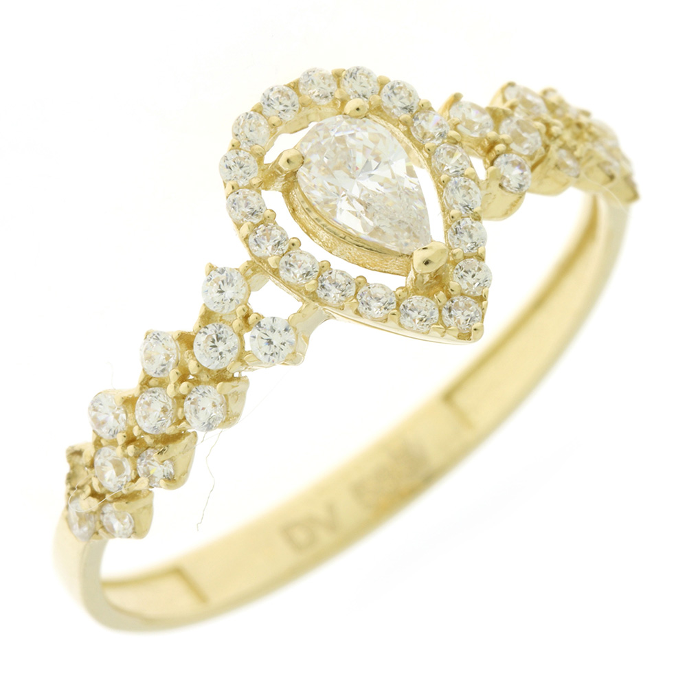 ΔΑΧΤΥΛΙΔΙ SENZIO Collection Κ14 Κίτρινο Χρυσό με πέτρες Ζιργκόν 5DIV.24867R - 