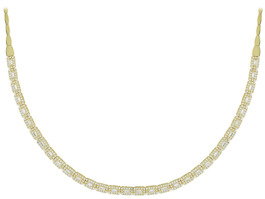 ΚΟΛΙΕ SENZIO Κίτρινο Χρυσό 14K με Πέτρες Ζιργκόν 5DIV.26809C - 