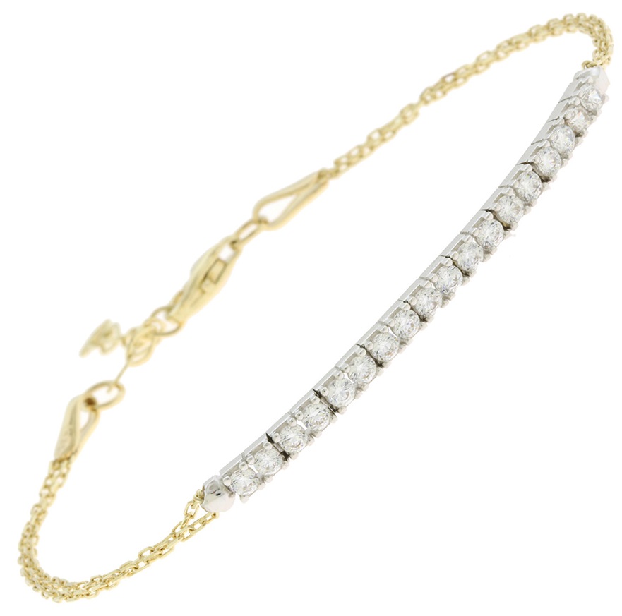 ΒΡΑΧΙΟΛΙ Ριβιέρα σε Κίτρινο και Λευκό Χρυσό Κ14 με Ζιργκόν 5DIV.279616B