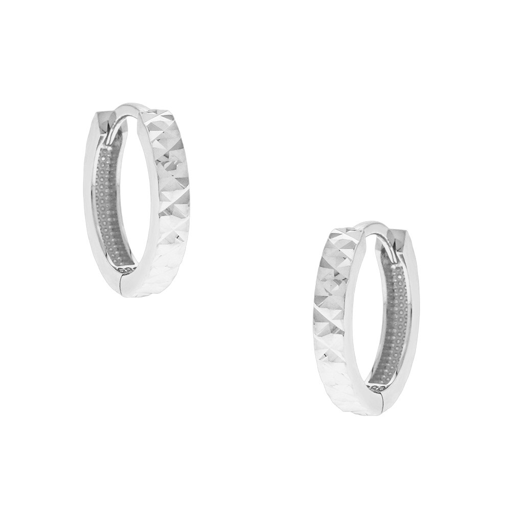 EARRINGS Hoops SENZIO Collection K14 White Gold 5DIV.70862BOR