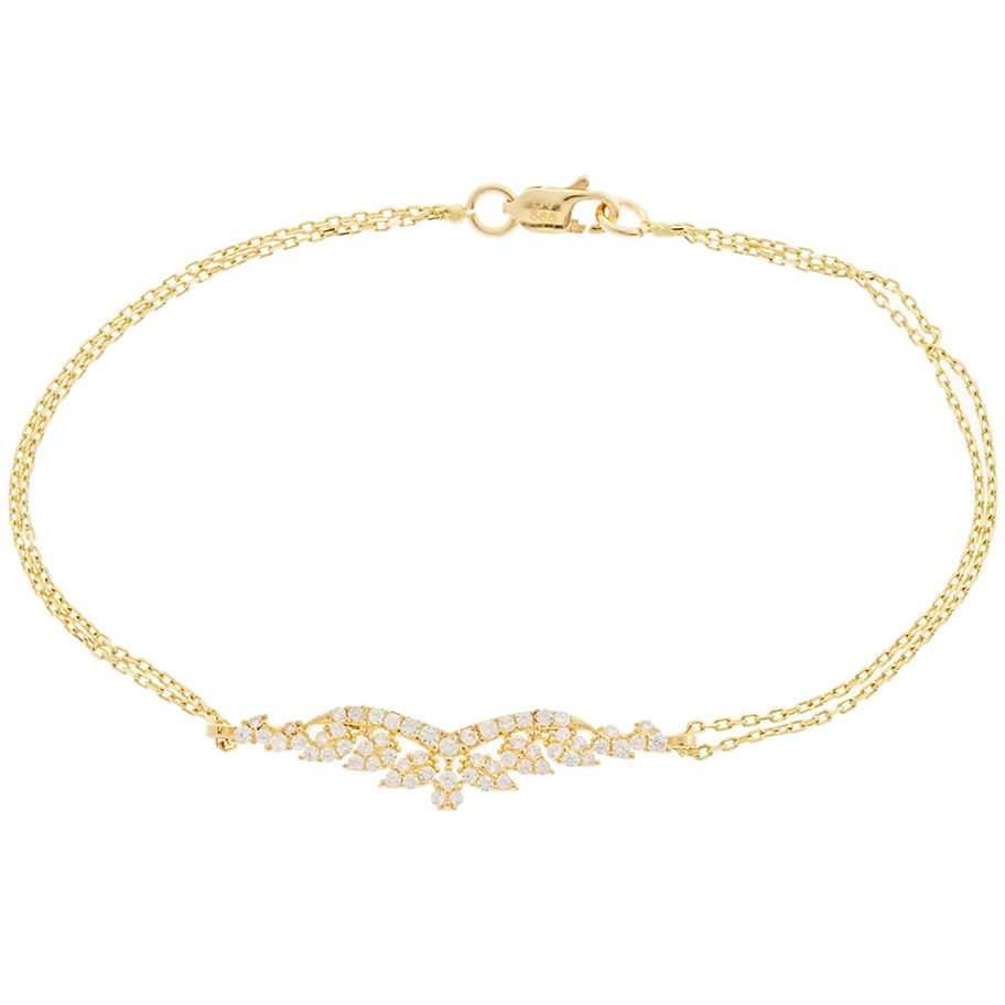 BRACELET Full Stone SENZIO Collection Yellow Gold K14 with Zircon Stones 5DIV.8457B