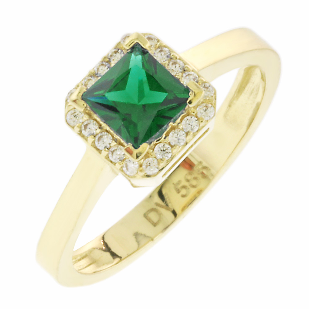 ΔΑΧΤΥΛΙΔΙ SENZIO Collection Κίτρινο Χρυσό 14Κ με Πέτρες Ζιργκόν 5DIV.87141R - 