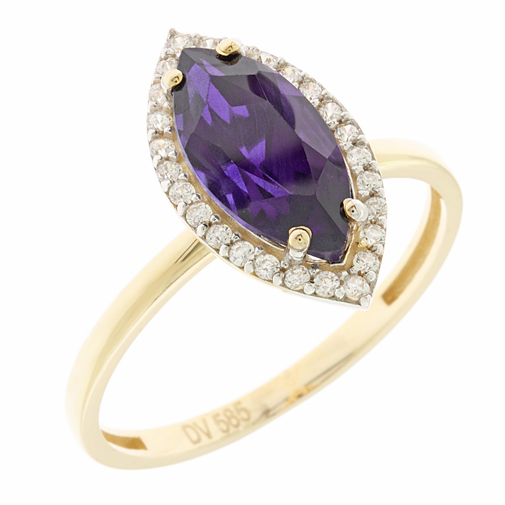 ΔΑΧΤΥΛΙΔΙ Ροζέτα SENZIO Collection Κίτρινο Χρυσό Κ14 με Πέτρες Ζιργκόν 5DIV.8964R - 