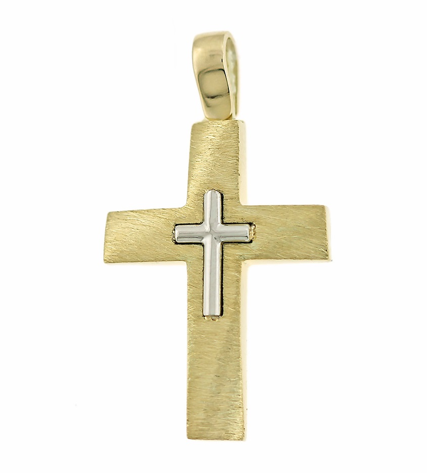 ΣΤΑΥΡΟΣ SENZIO Collection από Κ14 Κίτρινο και Λευκό Χρυσό 5DO.01.567CR