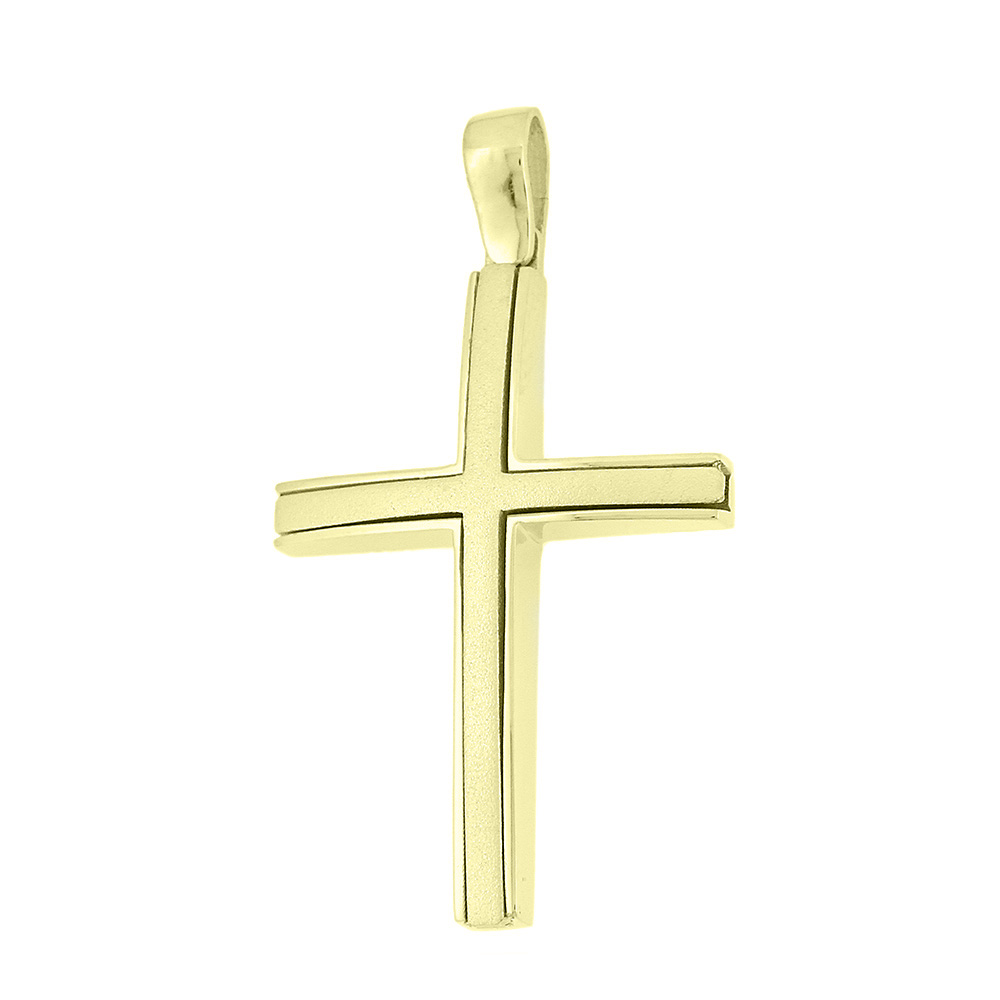 ΣΤΑΥΡΟΣ Ανδρικός SENZIO Collection από Κ14 Κίτρινο Χρυσό 5DO.606CR - 