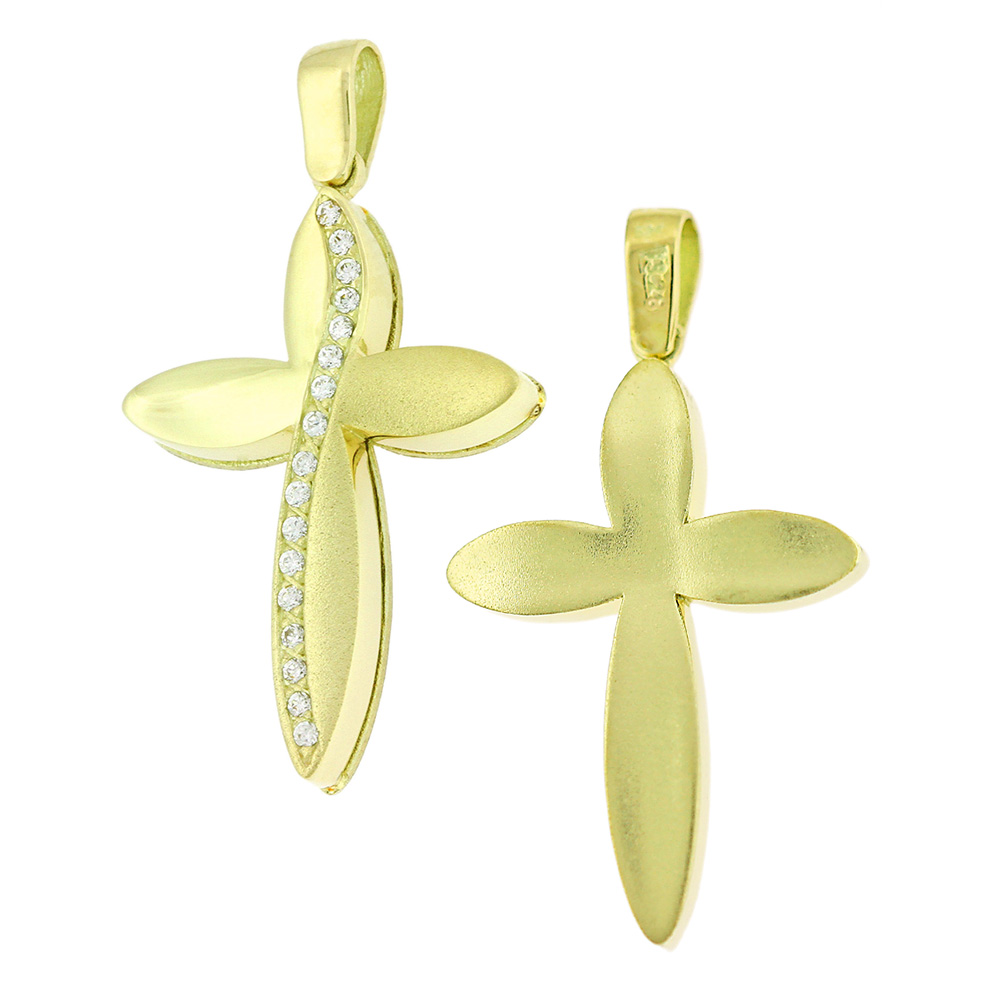 CROSS Double Sided from Yellow Gold 14K with Zircon 5DO.D621CR