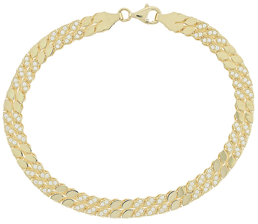 ΒΡΑΧΙΟΛΙ SENZIO Collection σε Κίτρινο Χρυσό Κ14 με Ζιργκόν 5FAV.01.14B