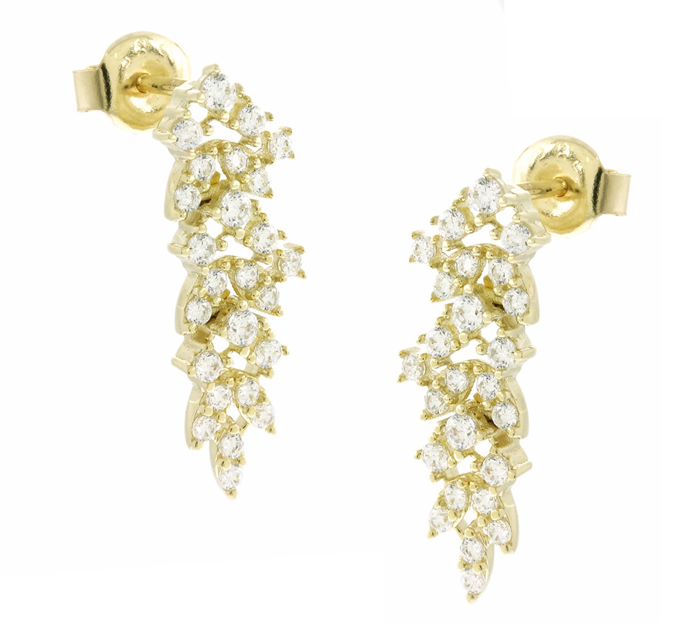 EARRINGS Fullstone Yellow Gold 14K with Zircon Stones 5FAV.01.65584OR - 