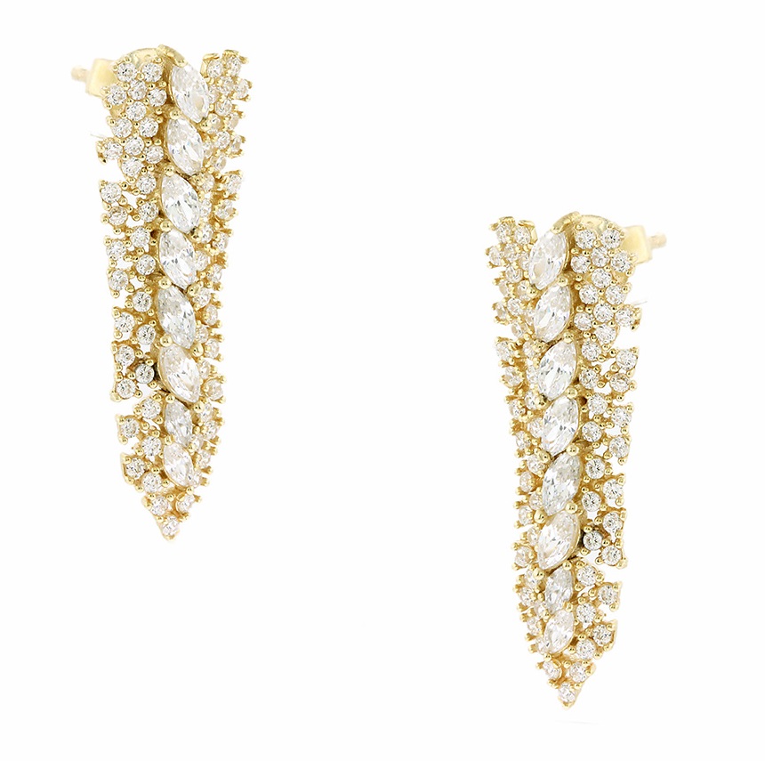 EARRINGS Yellow Gold 14K with Zircon Stones 5FAV.01.88102OR - 