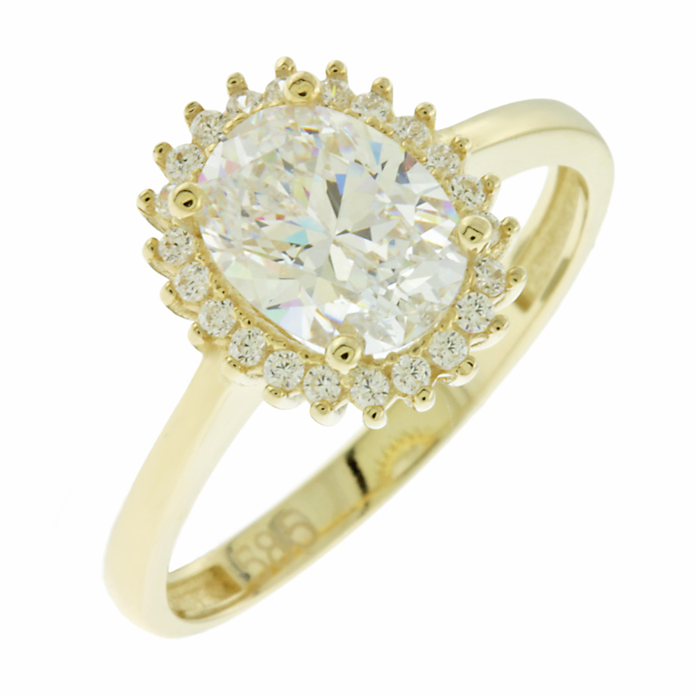 ΔΑΧΤΥΛΙΔΙ Ροζέτα Κ14 Κίτρινο Χρυσό με Πέτρες Ζιργκόν 5FAV.88212R  - 