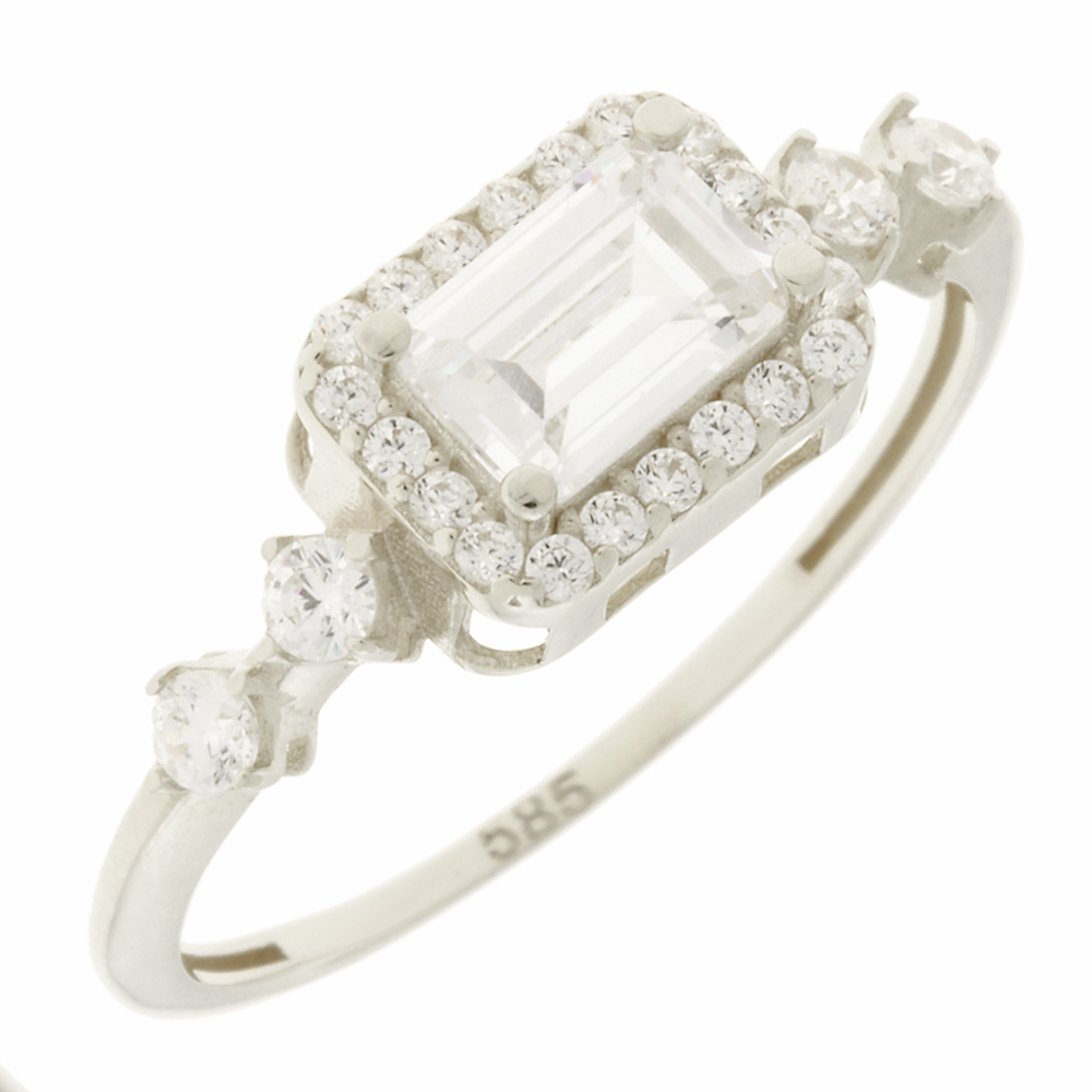 ΔΑΧΤΥΛΙΔΙ SENZIO Collection Λευκό Χρυσό Κ14 με Πέτρες Ζιργκόν 5FAV.01.8842BR - 