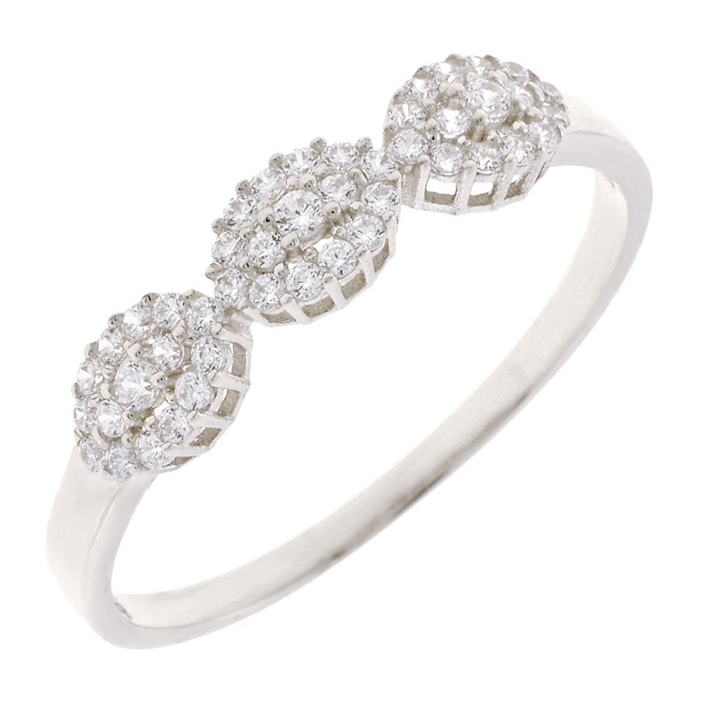 RING Full Stones SENZIO White Gold K14 with White Zircon Stones 5FAV.1219BR