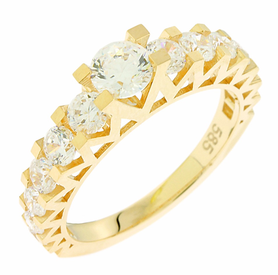 ΔΑΧΤΥΛΙΔΙ Σειρέ Κίτρινο Χρυσό Κ14 με Πέτρες Ζιργκόν 5FAV.02.197R