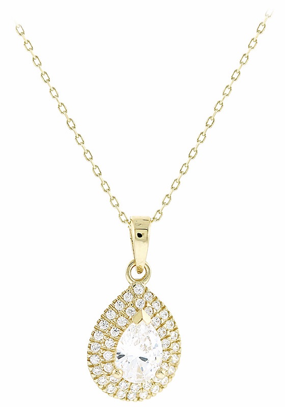 ΚΟΛΙΕ SENZIO Collection Κίτρινο Χρυσό 14K με Πέτρες Ζιργκόν 5FAV.02.88126C - 