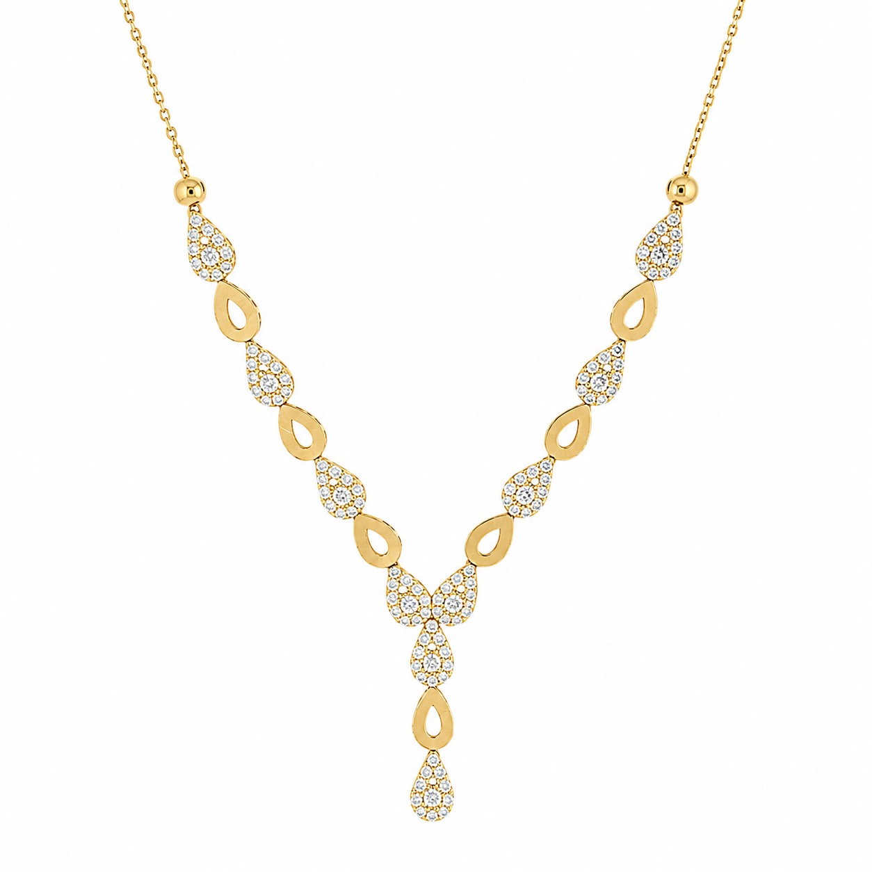 NECKLACE SENZIO Collection in Yellow Gold K14 with Zircon Stones 5FAV.1170C - 