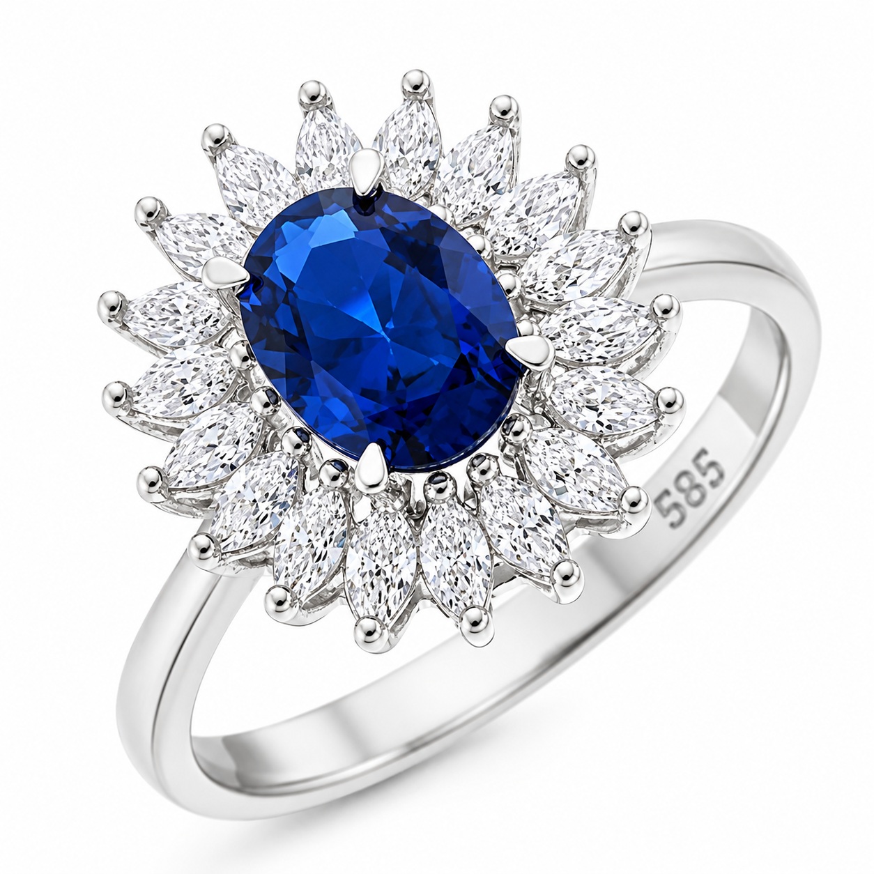 RING Rosette SENZIO Collection White Gold K14 with Zircon Stones 5FAV.16171BR - 