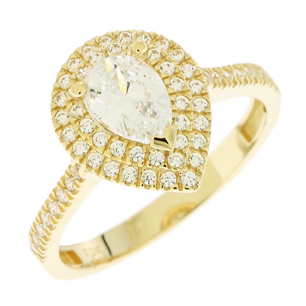 ΔΑΧΤΥΛΙΔΙ Ροζέτα με Ζιργκόν σε 14Κ Κίτρινο Χρυσό 5FAV.03.88126R - 