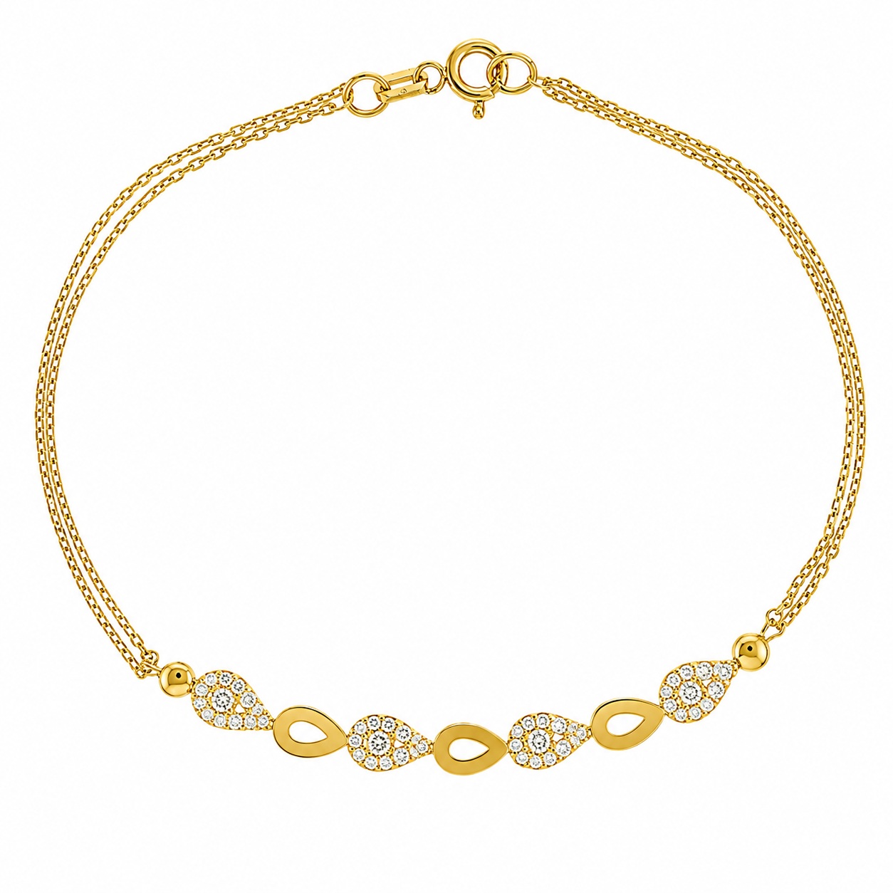 BRACELET SENZIO Collection in K14 Yellow Gold with Zircon Stones 5FAV.1170B - 