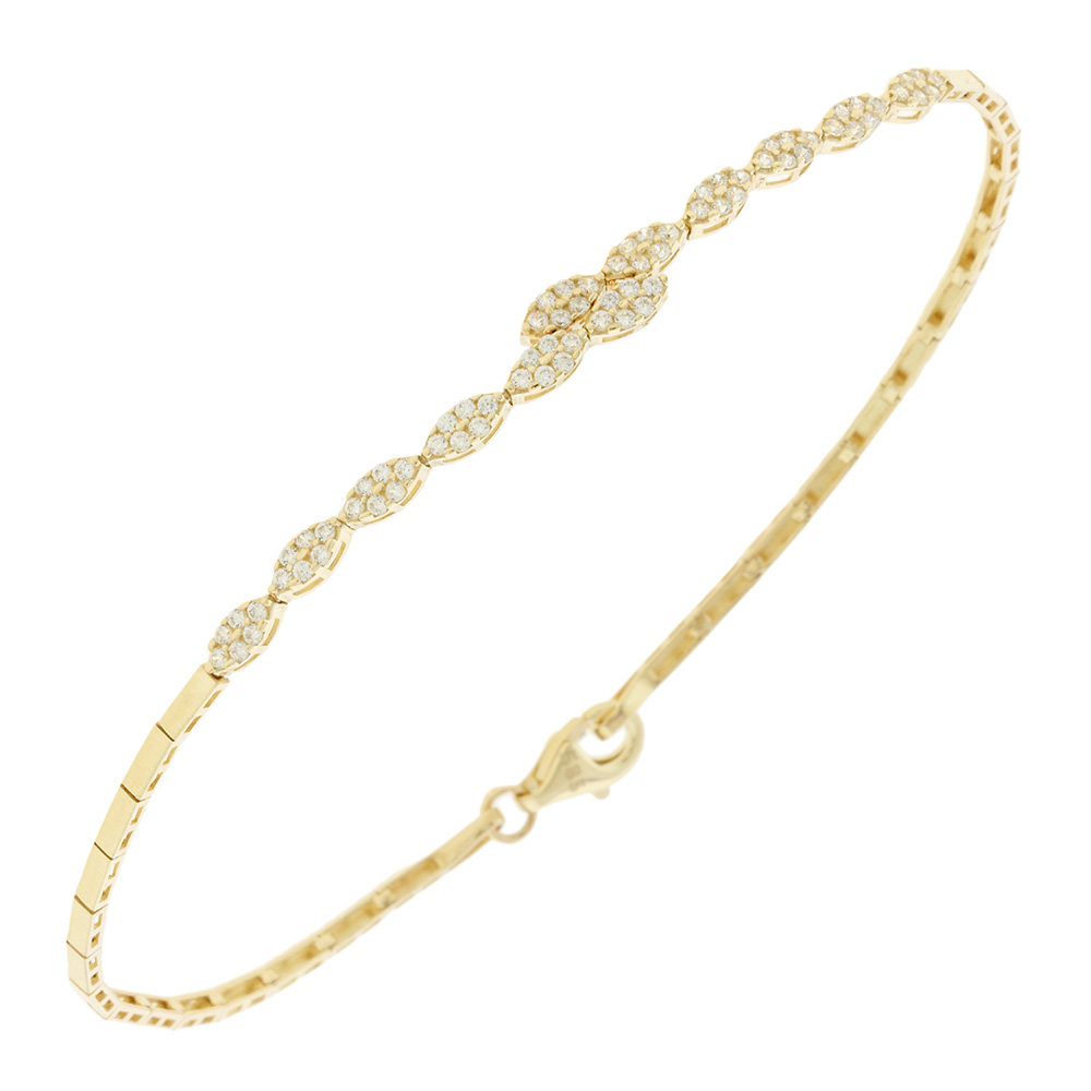 BRACELET Full Stone SENZIO Collection Yellow Gold K14 with Zircon Stones 5FAV.429B